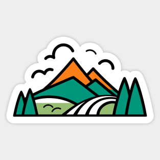 Simple mountainous landscape Sticker
